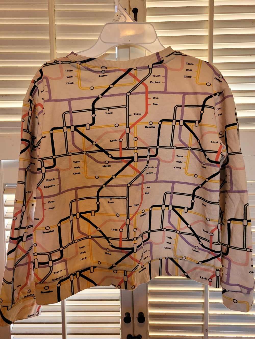 Molo Cream Sweatshirt with Black, Purple, Yellow and Orange Transit Map Sweater